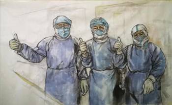 《抗击疫情，我们能赢》画种：中国画